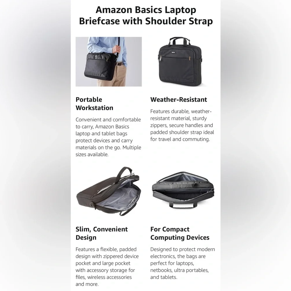 Amazon Basics Laptop and Tablet Bag Case